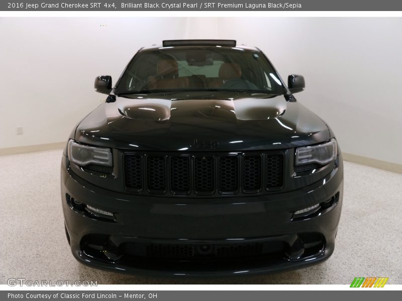 Brilliant Black Crystal Pearl / SRT Premium Laguna Black/Sepia 2016 Jeep Grand Cherokee SRT 4x4