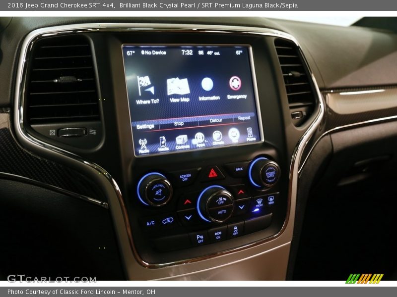 Brilliant Black Crystal Pearl / SRT Premium Laguna Black/Sepia 2016 Jeep Grand Cherokee SRT 4x4