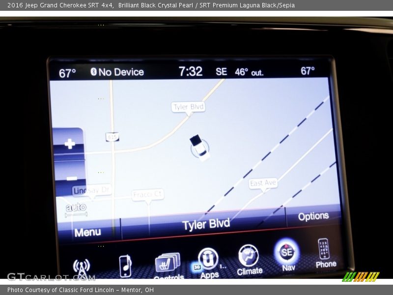 Brilliant Black Crystal Pearl / SRT Premium Laguna Black/Sepia 2016 Jeep Grand Cherokee SRT 4x4