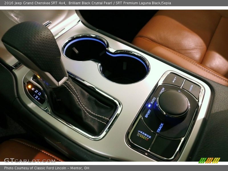 Brilliant Black Crystal Pearl / SRT Premium Laguna Black/Sepia 2016 Jeep Grand Cherokee SRT 4x4