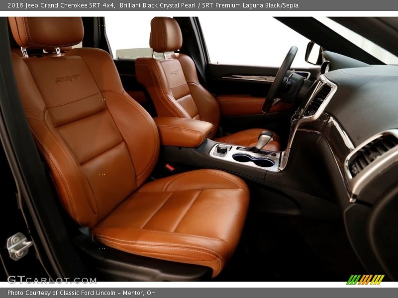 Brilliant Black Crystal Pearl / SRT Premium Laguna Black/Sepia 2016 Jeep Grand Cherokee SRT 4x4