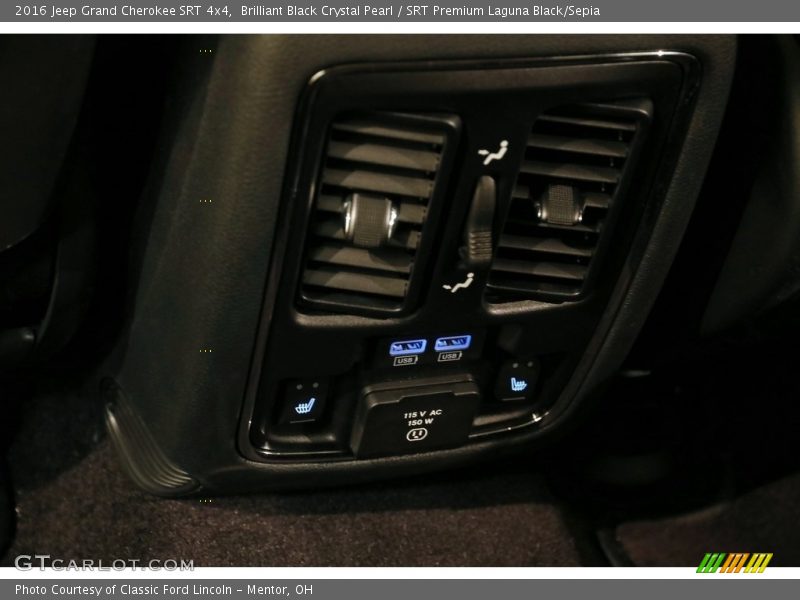 Brilliant Black Crystal Pearl / SRT Premium Laguna Black/Sepia 2016 Jeep Grand Cherokee SRT 4x4