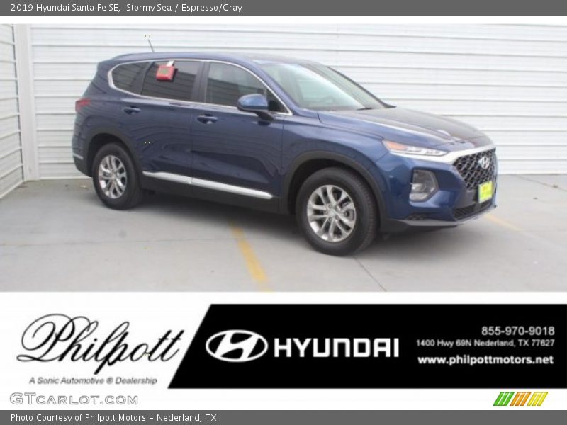 Stormy Sea / Espresso/Gray 2019 Hyundai Santa Fe SE