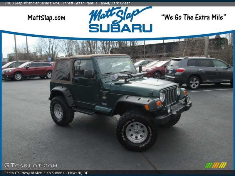 Forest Green Pearl / Camel/Dark Green 2000 Jeep Wrangler Sahara 4x4