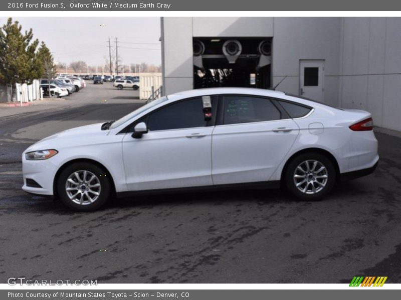 Oxford White / Medium Earth Gray 2016 Ford Fusion S