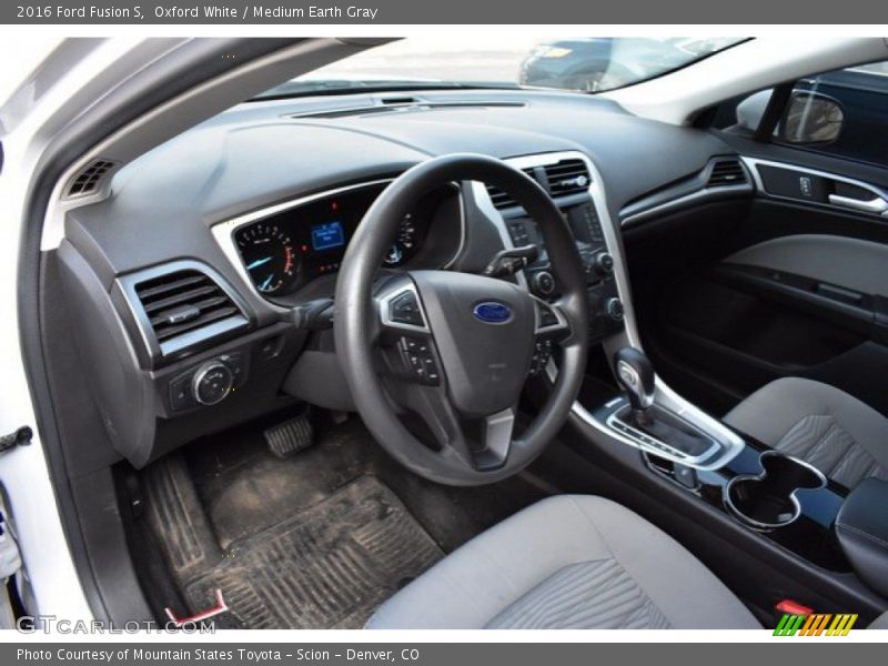 Oxford White / Medium Earth Gray 2016 Ford Fusion S