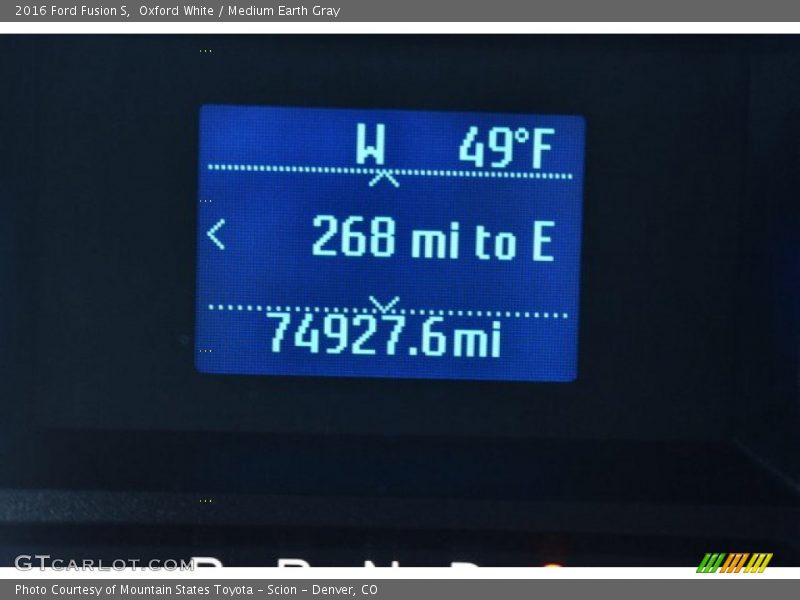Oxford White / Medium Earth Gray 2016 Ford Fusion S