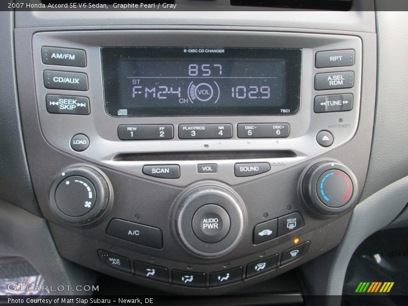 Graphite Pearl / Gray 2007 Honda Accord SE V6 Sedan