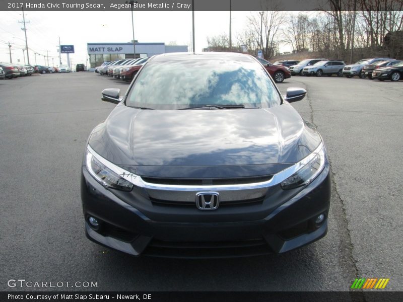 Aegean Blue Metallic / Gray 2017 Honda Civic Touring Sedan