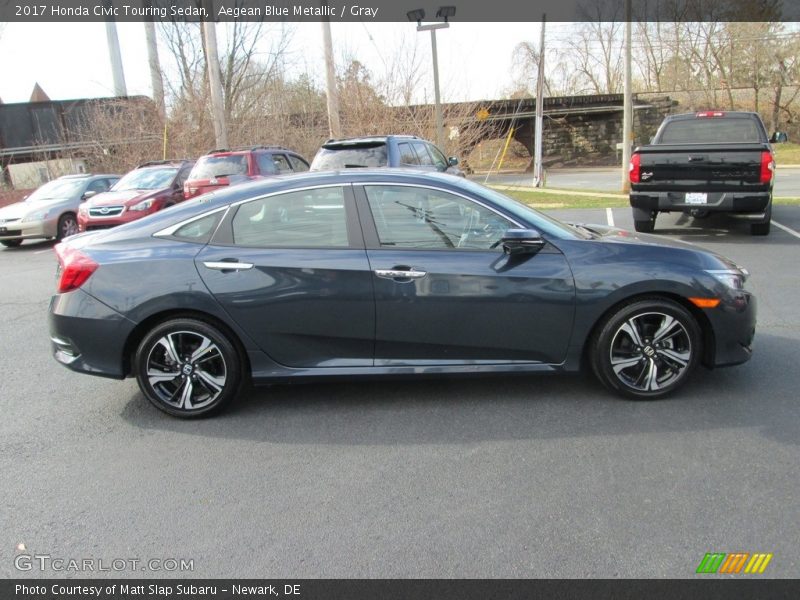 Aegean Blue Metallic / Gray 2017 Honda Civic Touring Sedan