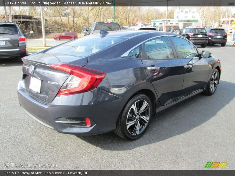 Aegean Blue Metallic / Gray 2017 Honda Civic Touring Sedan