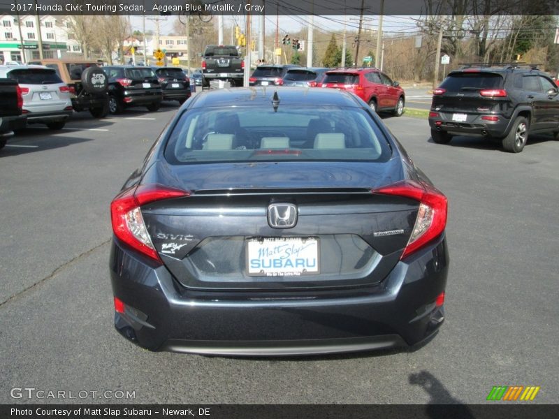 Aegean Blue Metallic / Gray 2017 Honda Civic Touring Sedan