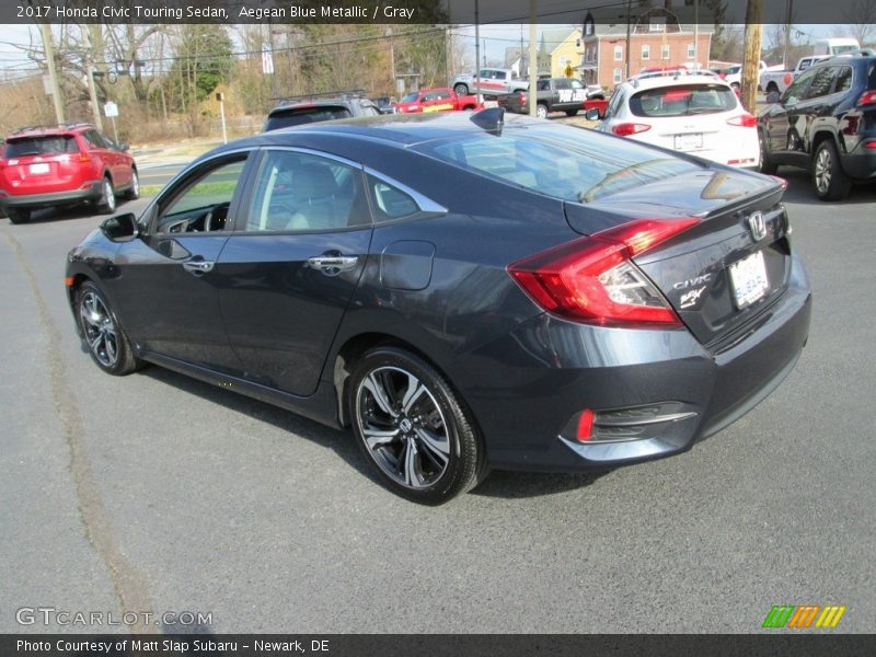 Aegean Blue Metallic / Gray 2017 Honda Civic Touring Sedan