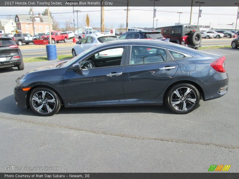 Aegean Blue Metallic / Gray 2017 Honda Civic Touring Sedan