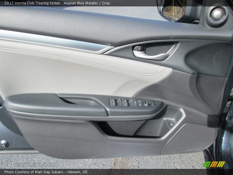 Aegean Blue Metallic / Gray 2017 Honda Civic Touring Sedan