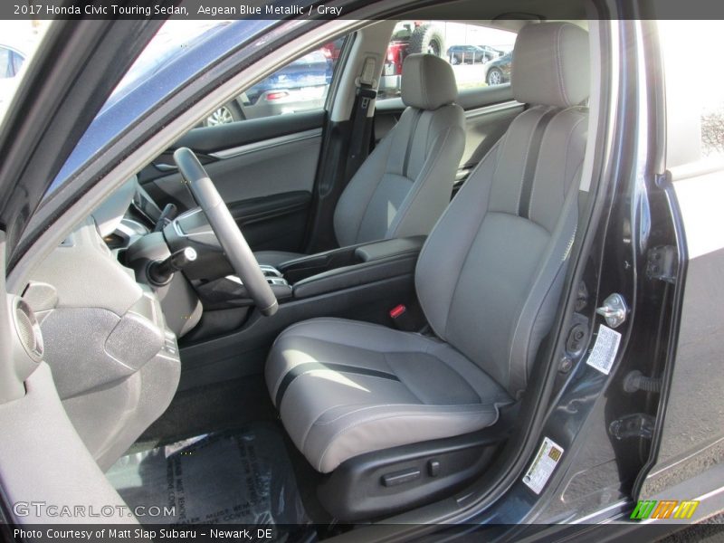 Aegean Blue Metallic / Gray 2017 Honda Civic Touring Sedan