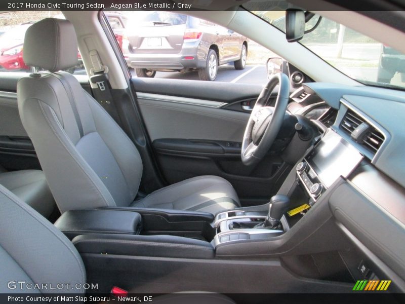 Aegean Blue Metallic / Gray 2017 Honda Civic Touring Sedan