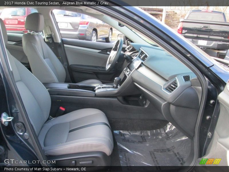 Aegean Blue Metallic / Gray 2017 Honda Civic Touring Sedan