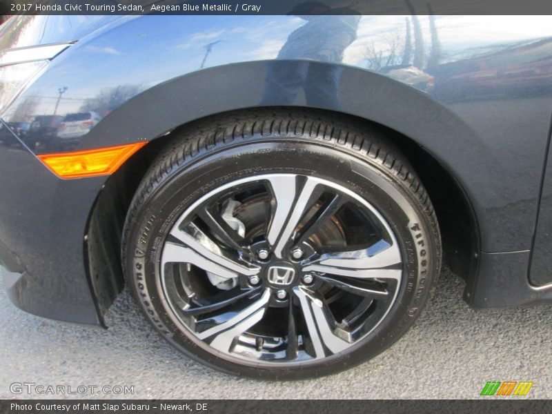 Aegean Blue Metallic / Gray 2017 Honda Civic Touring Sedan