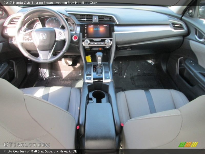 Aegean Blue Metallic / Gray 2017 Honda Civic Touring Sedan