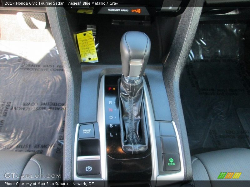 Aegean Blue Metallic / Gray 2017 Honda Civic Touring Sedan