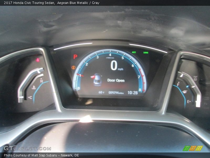 Aegean Blue Metallic / Gray 2017 Honda Civic Touring Sedan
