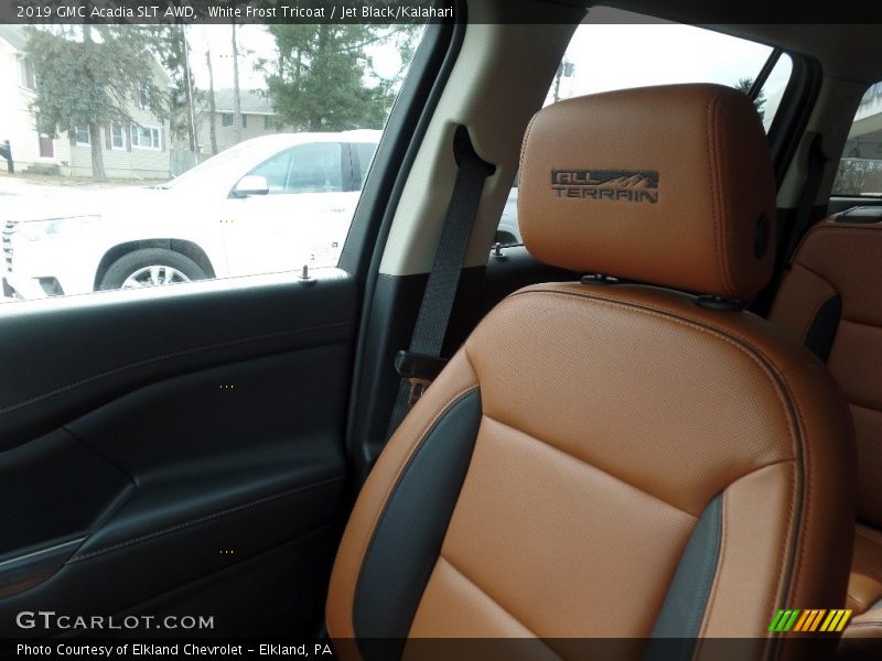 White Frost Tricoat / Jet Black/Kalahari 2019 GMC Acadia SLT AWD