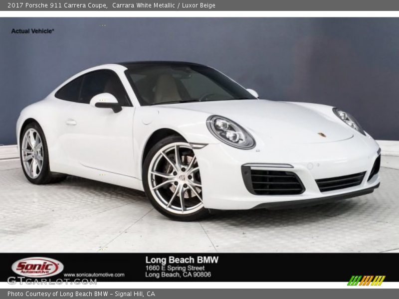 Carrara White Metallic / Luxor Beige 2017 Porsche 911 Carrera Coupe