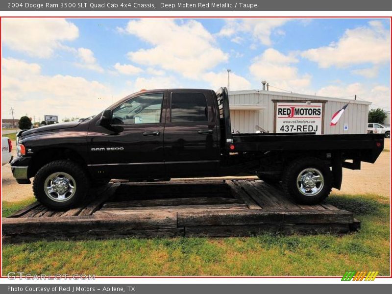 Deep Molten Red Metallic / Taupe 2004 Dodge Ram 3500 SLT Quad Cab 4x4 Chassis