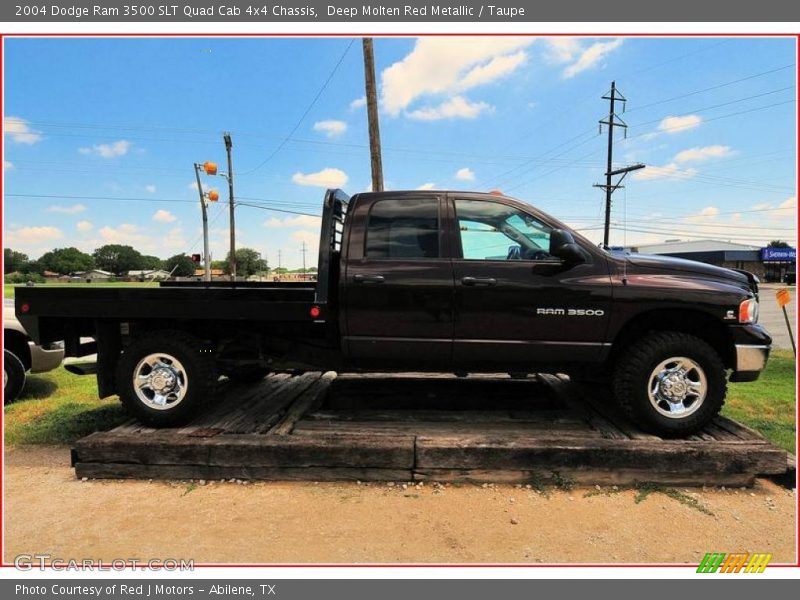 Deep Molten Red Metallic / Taupe 2004 Dodge Ram 3500 SLT Quad Cab 4x4 Chassis