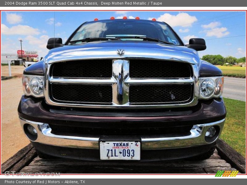 Deep Molten Red Metallic / Taupe 2004 Dodge Ram 3500 SLT Quad Cab 4x4 Chassis