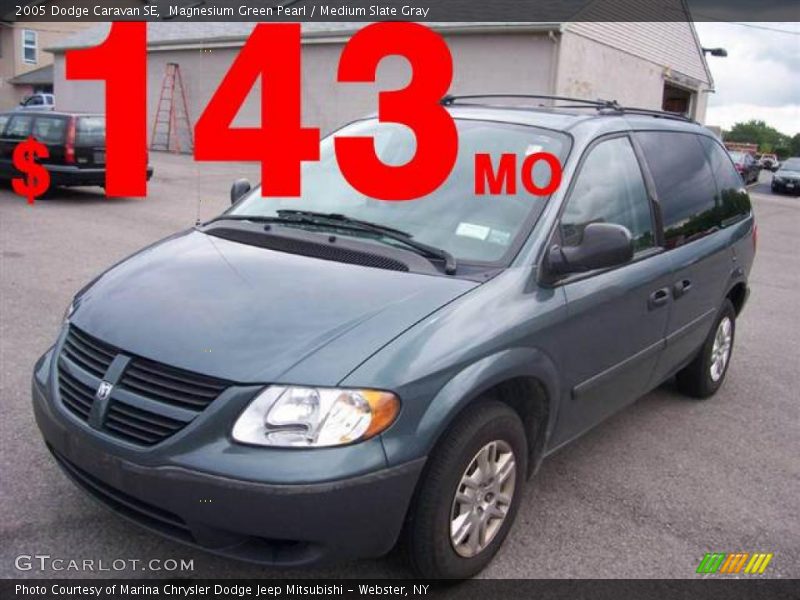 Magnesium Green Pearl / Medium Slate Gray 2005 Dodge Caravan SE