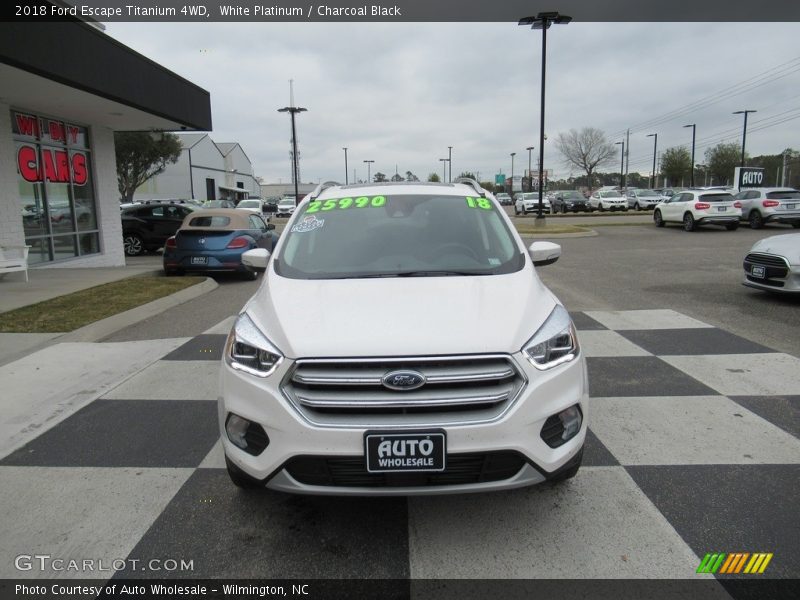 White Platinum / Charcoal Black 2018 Ford Escape Titanium 4WD