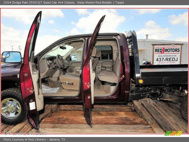 Deep Molten Red Metallic / Taupe 2004 Dodge Ram 3500 SLT Quad Cab 4x4 Chassis