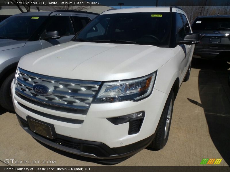 White Platinum / Medium Black 2019 Ford Explorer XLT