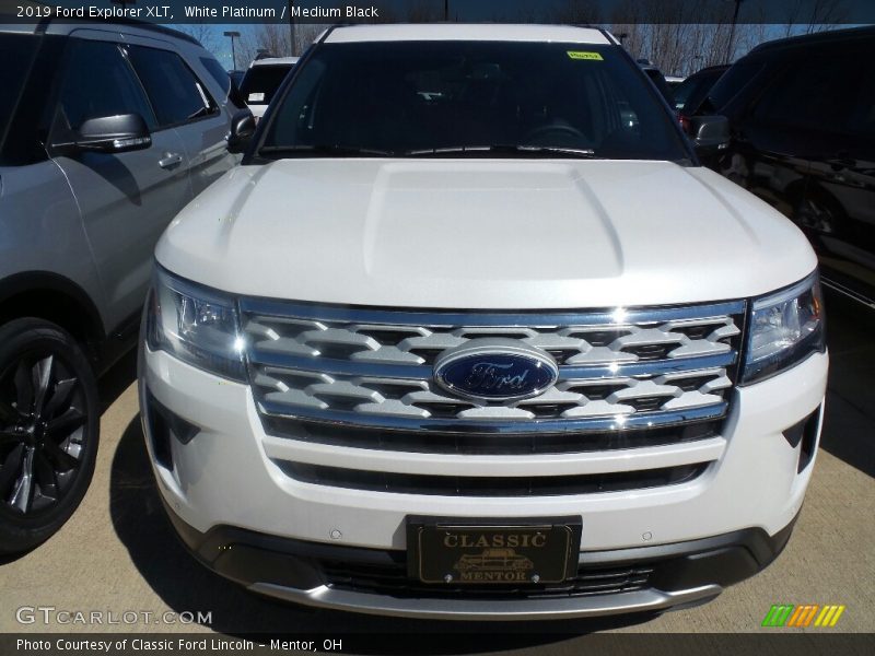 White Platinum / Medium Black 2019 Ford Explorer XLT