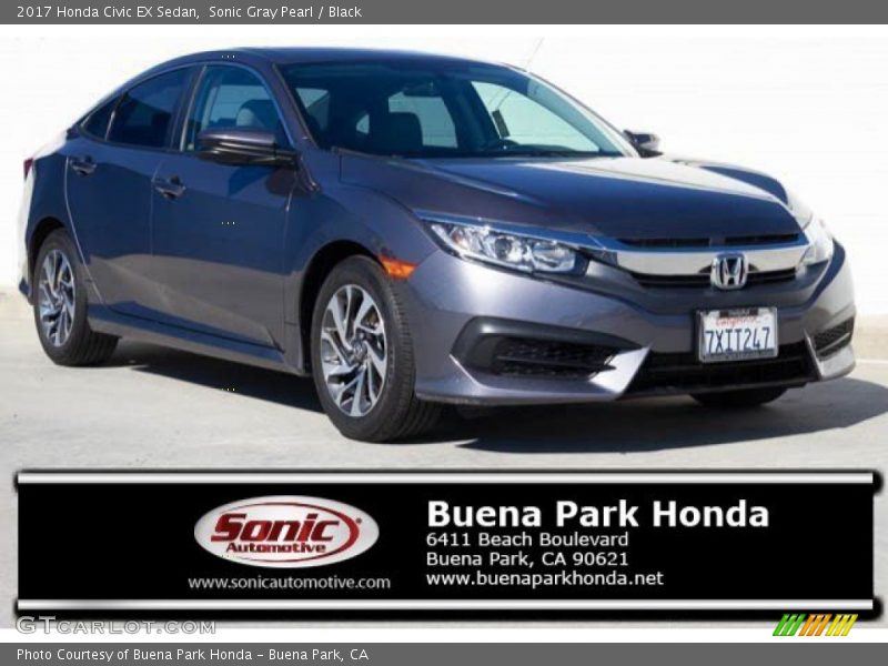 Sonic Gray Pearl / Black 2017 Honda Civic EX Sedan