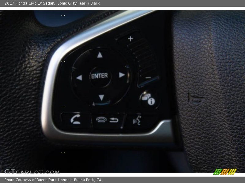 Sonic Gray Pearl / Black 2017 Honda Civic EX Sedan