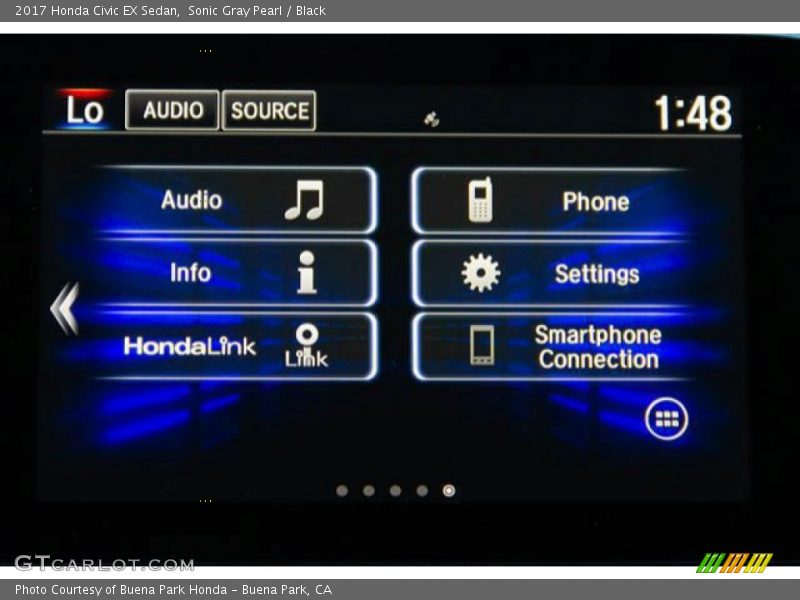 Sonic Gray Pearl / Black 2017 Honda Civic EX Sedan