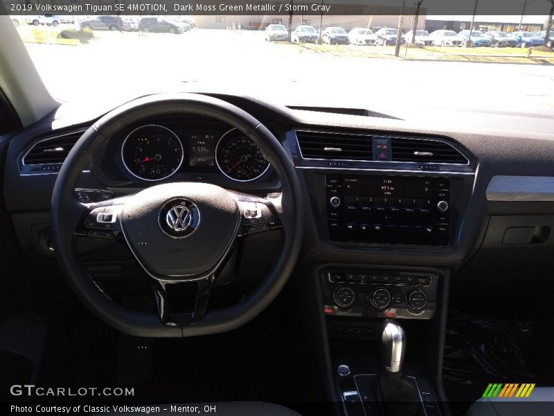 Dark Moss Green Metallic / Storm Gray 2019 Volkswagen Tiguan SE 4MOTION