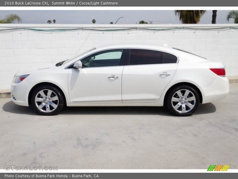 Summit White / Cocoa/Light Cashmere 2010 Buick LaCrosse CXL
