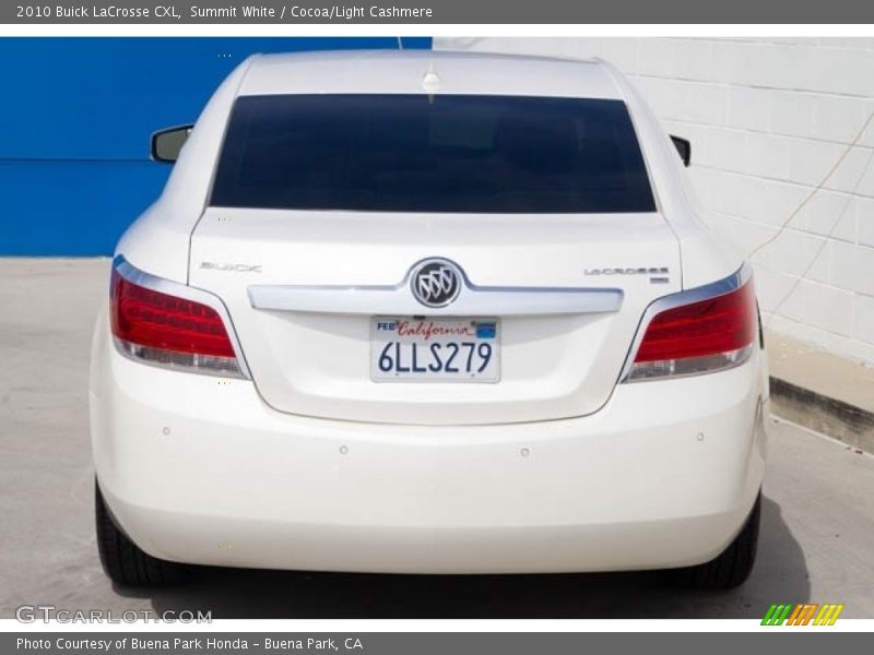 Summit White / Cocoa/Light Cashmere 2010 Buick LaCrosse CXL