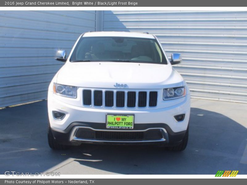 Bright White / Black/Light Frost Beige 2016 Jeep Grand Cherokee Limited