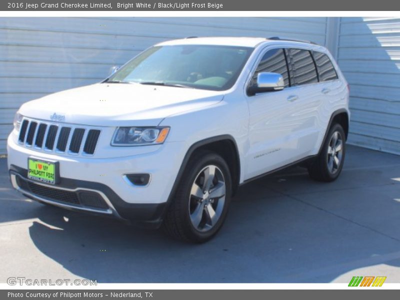 Bright White / Black/Light Frost Beige 2016 Jeep Grand Cherokee Limited