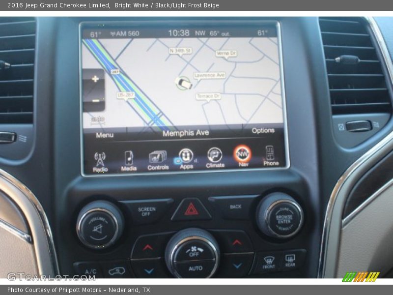 Bright White / Black/Light Frost Beige 2016 Jeep Grand Cherokee Limited