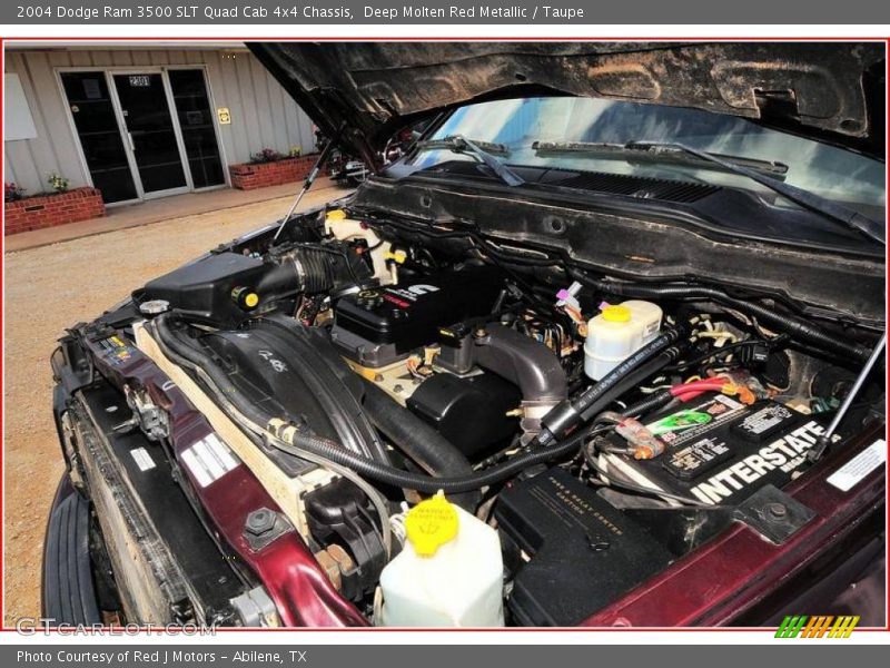 Deep Molten Red Metallic / Taupe 2004 Dodge Ram 3500 SLT Quad Cab 4x4 Chassis