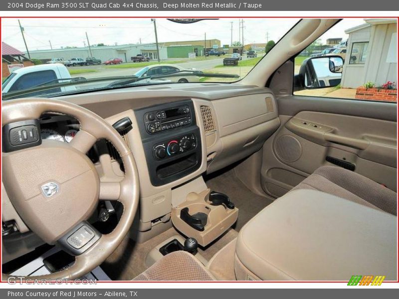 Deep Molten Red Metallic / Taupe 2004 Dodge Ram 3500 SLT Quad Cab 4x4 Chassis