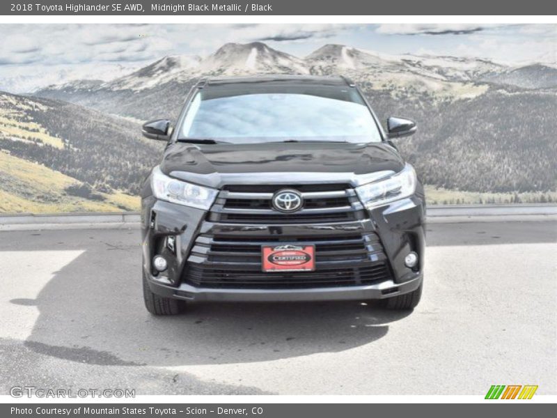 Midnight Black Metallic / Black 2018 Toyota Highlander SE AWD