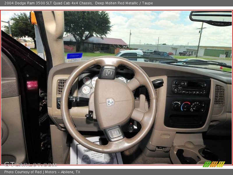 Deep Molten Red Metallic / Taupe 2004 Dodge Ram 3500 SLT Quad Cab 4x4 Chassis
