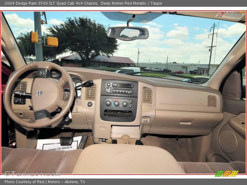 Deep Molten Red Metallic / Taupe 2004 Dodge Ram 3500 SLT Quad Cab 4x4 Chassis